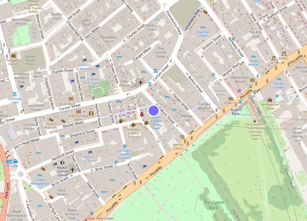 Map: The Mayfair Townhouse